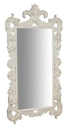 Biscottini International Biscottini - Specchio Da Parete Bianco 203x100x7 Cm Specchio Grande Da Parete Specchio Da Parete Lungo Specchio Camera Da Letto Shabby