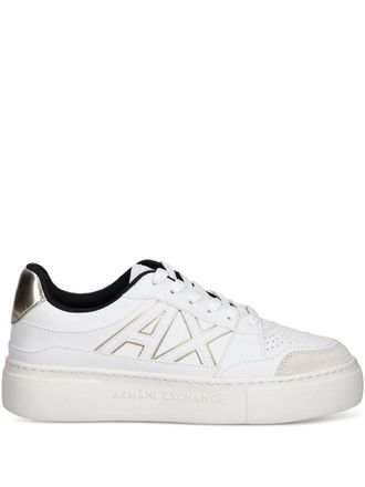 A|X Armani Exchange Sneakers in pelle con logo - Bianco