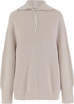 Carven Maglione in lana con zip - Toni neutri