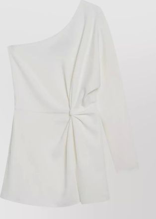 Valentino one shoulder top long sleeve draped