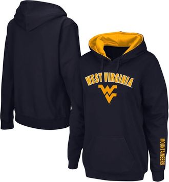 Colosseum Womens Navy West Virginia Mountaineers Arch & Logo 1 Pullover Hoodie at Nordstrom, Size Small