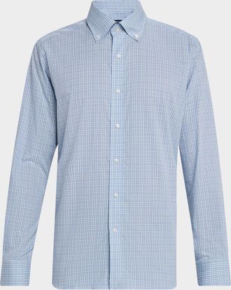 Peter Millar Mens Sorrento Cotton Plaid Sport Shirt