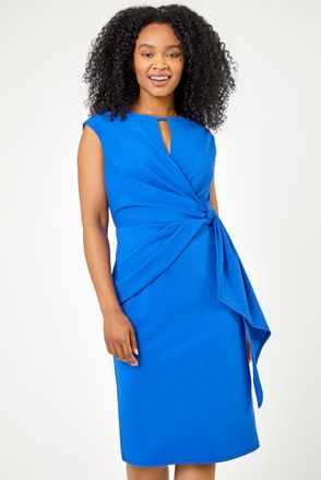 Roman Premium Stretch Tie Waist Ruched Dress