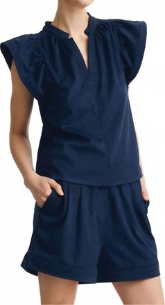 M&eacute;lissa Nepton Venora Suede Top In Navy