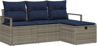 vidaXL Juego De Sof&aacute; 4 Uds. 4-n&uacute;mero De Plazas Gris Y Marino Vidaxl