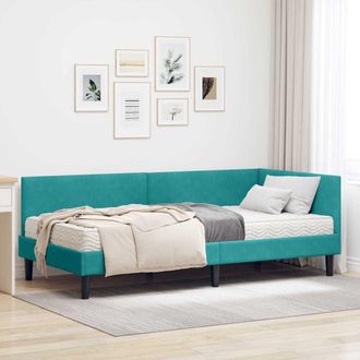 vidaXL Estructura De Cama Esquina Con Colch&oacute;n Otro 2 Uds. Tuquesa Vidaxl