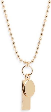 Open Edit Long Shot Tag Beaded Pendant Necklace in Gold at Nordstrom