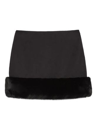 Apparis Meadow faux-fur trimmed mini skirt - Black