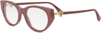 Fendi Premium Diamanten Bril met Topkwaliteit - Dames - Brillen - Rood - 53 MM - Accessoires