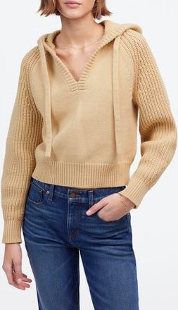 Madewell Open Neck Rib Hoodie in Summer Dune at Nordstrom Rack, Size Xx-Small