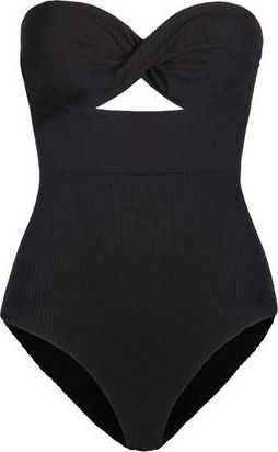 Change of Scenery Ella Twist Bandeau One-Piece Swimsuit in Black Texture at Nordstrom, Size X-Small