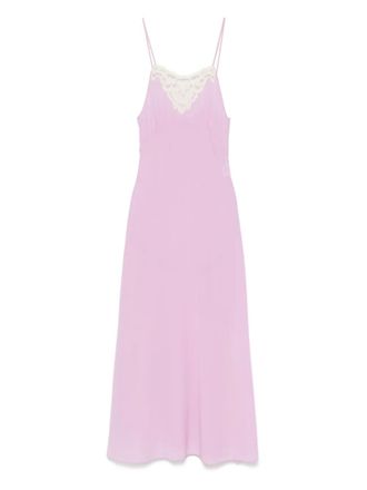 Chloé lace-detail midi dress - women - Fabric - 38 - Purple