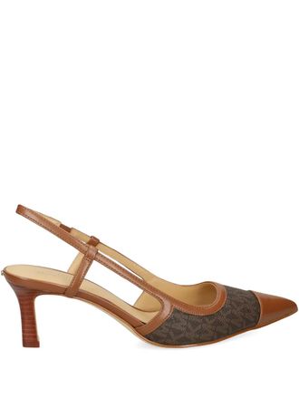 Michael Michael Kors Alora monogram pointed pumps - Brown