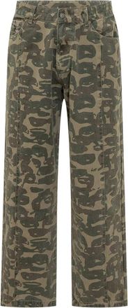 KidSuper Studios Face Camo Jeans - Heren - Regular Fit Jeans - Veelkleurig - L - Katoen - Jeans