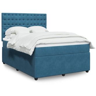 vidaXL Vidaxl - Cama Box Spring Con Colch&oacute;n Terciopelo Azul Oscuro 160x200 Cm