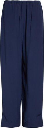 Emporio Armani Micro Leopard Spot Jacquard Wide Leg Pants in Navy at Nordstrom, Size 16 Us