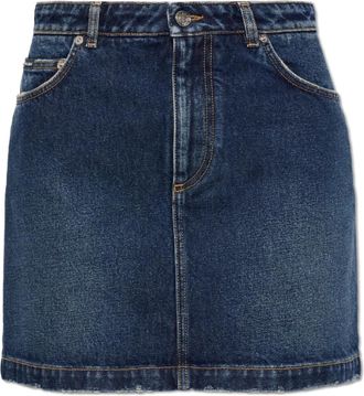 Dolce & Gabbana Denim rok met vintage-effect - Dames - Spijkerrokken - Blauw - S - Denim - Rokken