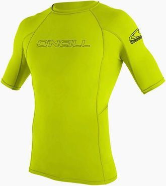 O'Neill Mens ONeill Mens Basic Skins Short Sleeve Rash Guard - Green - Size: 36