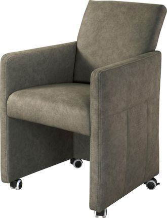 Exxpo Sofa Fashion Esszimmersessel Loungesessel auf Rollen, schmale Armlehnen, bequem