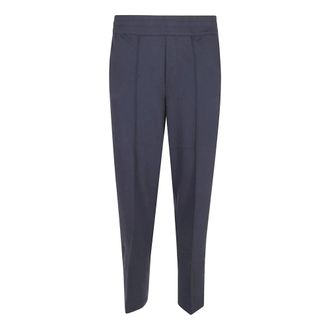 Herno Slim-fit Trousers, male, Blue, Size: M Trousers in Warm Jersey Knit Effect