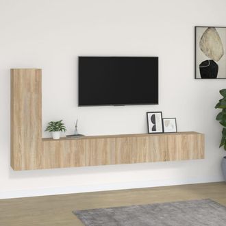 vidaXL Vidaxl - Set De Muebles Para Tv 3 Pzas Madera Contrachapada Roble Sonoma