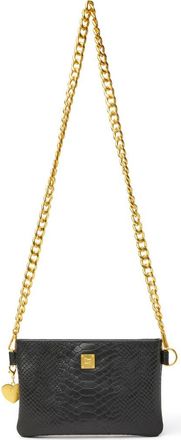 Think Royln Fame Croc Embossed Leather Crossbody Bag in Black Python Leather at Nordstrom