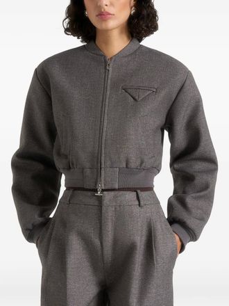 Mani&egrave;re De Voir Monique zip-up bomber jacket - women - Polyester/Rayon/Elastane - 10 - Grey