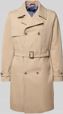 Cinque Regular Fit Trenchcoat mit Reverskragen Modell Aberdeen in Beige, Gr&ouml;&szlig;e 48