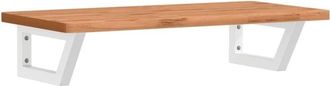 vidaXL Vidaxl - Estante De Lavabo De Pared De Acero Y Madera Maciza De Haya