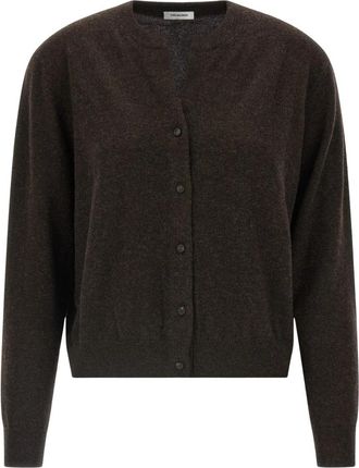 Yves Salomon Fijne Kasjmier Vest - Dames - Vesten - Bruin - L - Kasjmier - Truien & Vesten