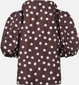 Adriana Degreas Polka-dot cotton-blend minidress