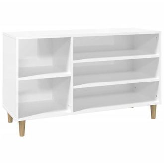 vidaXL Vidaxl - Mueble Zapatero Madera Contrachapada Blanco Brillo 102x36x60 Cm