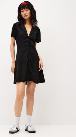 Twik Womens Linen-blend notched collar shirtdress
