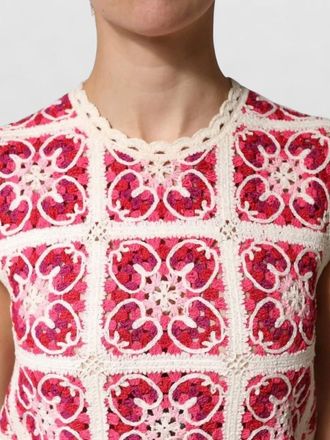 Dolce & Gabbana cotton multicolor crochet mini dress