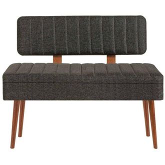 Dmora Mesa Dprin, Banco Multiusos, Asiento De Invitados, Cofre Multifuncional, 90x39h40 Cm, Nogal Y Antracita - Dmora