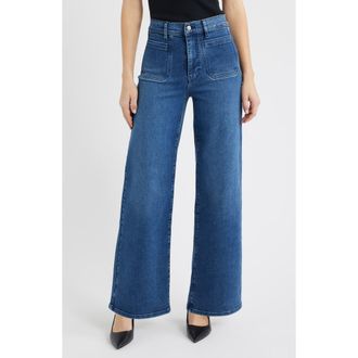 Frame Denim Le Slim Palazzo Patch Pocket High Waist Wide Leg Jeans in Iberia at Nordstrom, Size 26