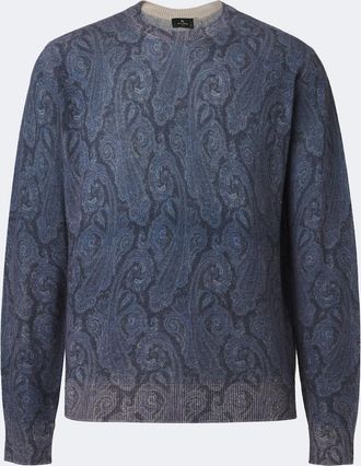 Etro Pullover in lana con stampa paisley