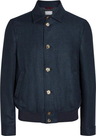 Brunello Cucinelli Silk and Linen-blend Jacket - Navy - 52 (IT52 / XL)