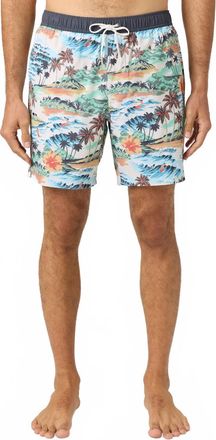 O'Neill Mens Hermosa Elastic Waist Lined 17 Swim Trunks In Cream2