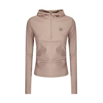 adidas Long Sleeve Training Tops, female, Brown, Size: XS Studio Ruched Long Sleeve Top