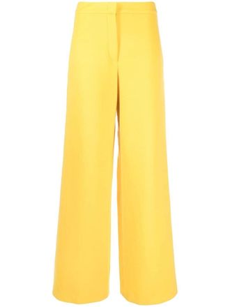 Pucci wide-leg wool trousers - women - Virgin Wool - 42 - Yellow