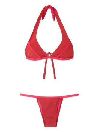 Amir Slama Bikini met gevlochten afwerking - Rood