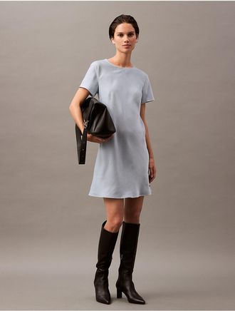 Calvin Klein Womens Mini T-Shirt Dress - Blue - 10