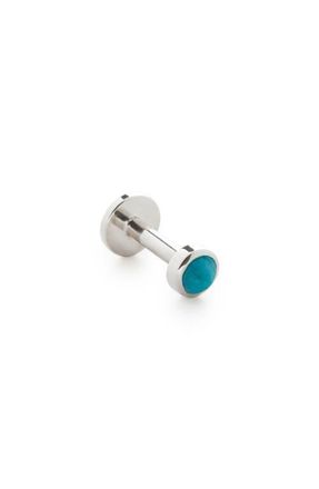 Monica Vinader Mini Turquoise Single Labret Stud in White Gold at Nordstrom