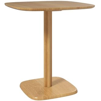 HOMCOM Mesa de comedor 70x70x75 cm madera natural