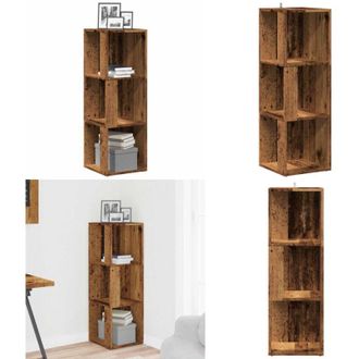 vidaXL Mobile Angolare Legno Antico 33x33x100 cm Legno Multistrato - Armadio a angolo - Mobile a angolo