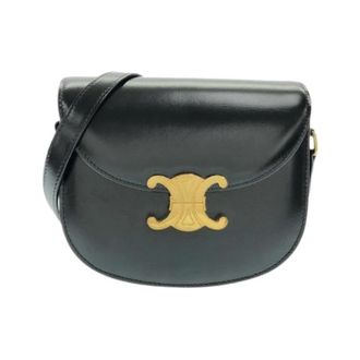 Celine Pre-owned Buzas Claire Calf Shoulder Bag - Dames - Pre-owned - Zwart - Maat: ONE Size Leer