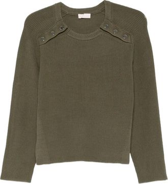 Liu Jo ribbed sweater - women - Viscose/Polyester - S - Green