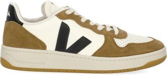 Veja White Suede Overlays Logo Low-Top Sneakers