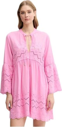 Melissa Odabash Sebenna Geborduurde Zonnejurk - Dames - Korte kleedjes - Roze - XS - Katoen - Kleedjes